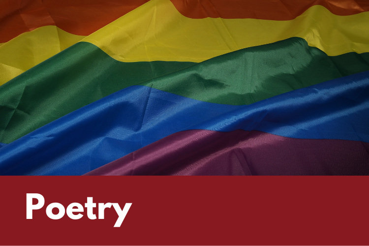 A Pride flag crumpled. Tagged as "Poetry"